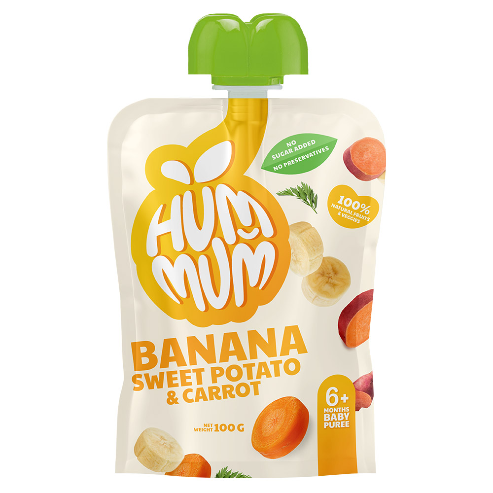 Hummum - Baby Puree - Banana With Sweet Potato And Carrot - 100 g