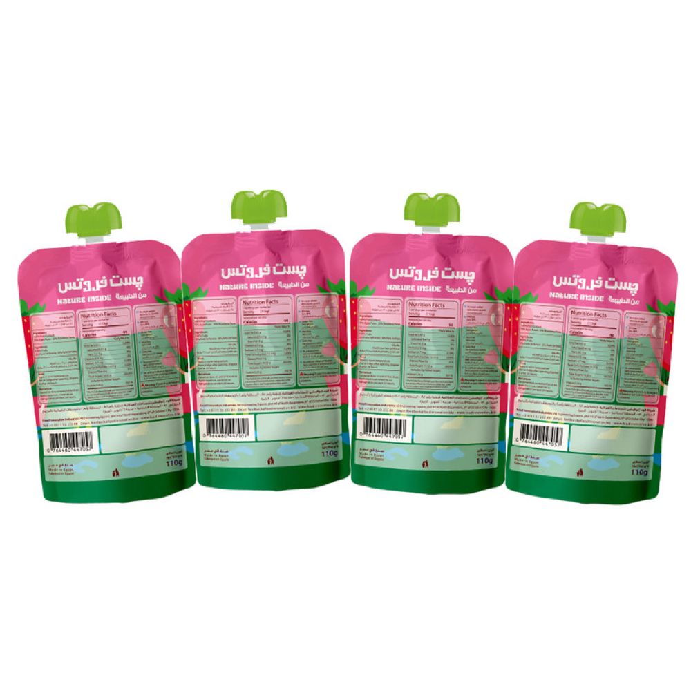 Just Fruits - Baby Puree Pouches - Apple And Strawberry - Pack of 4 - 110 gm