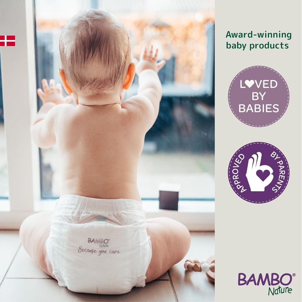 Bambo Nature - Eco-Labeled Disposable Diapers - Size 2 S - 3-6 kg - Pack of 2 - 60 Pcs