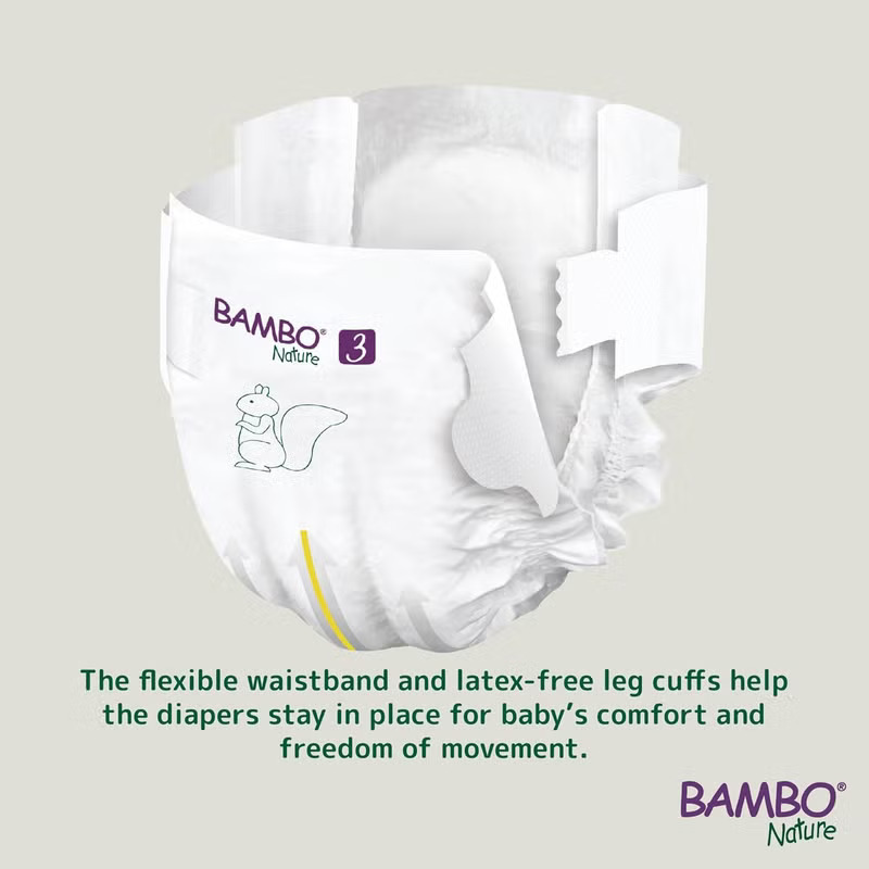 Bambo Nature - Eco-Labeled Disposable Diapers - Size 3 M - 4-8 kg - Pack of 2 - 56 Pcs