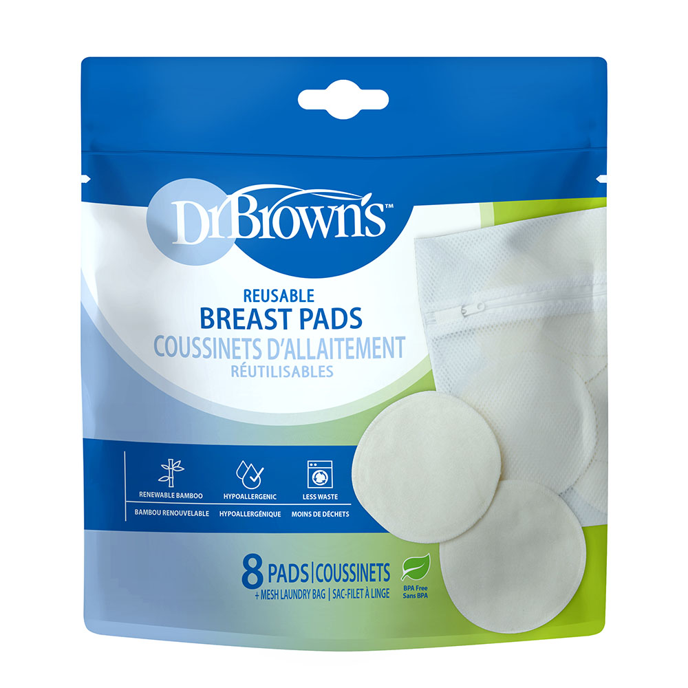 Dr. Browns - Reusable Breast Feeding Pads With Laundry Bag - 8 Pc Set