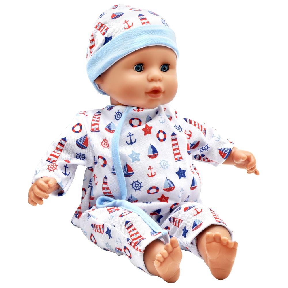 Dollsworld - Baby Joy Soft Bodied Baby Doll - Blue - 38 cm - 3 Pcs