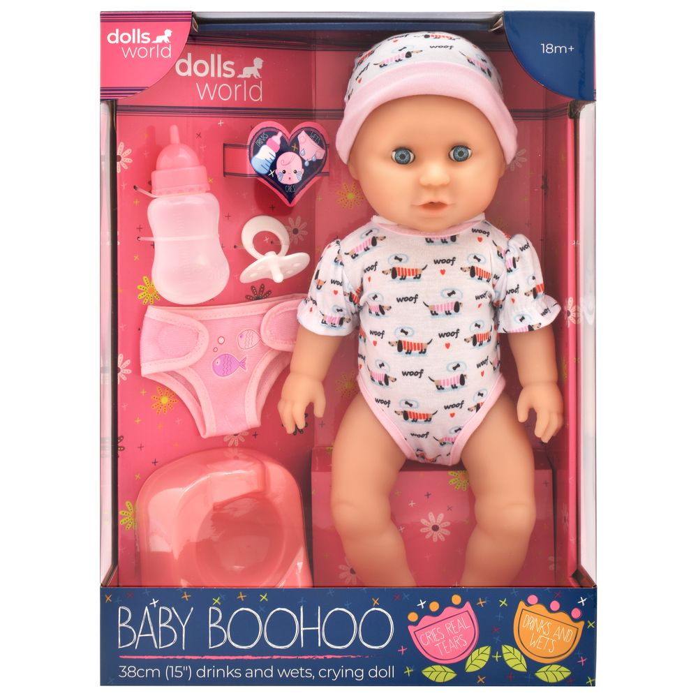 Dollsworld - Baby Bohoo Crying Baby Doll Playset - 5 Pcs