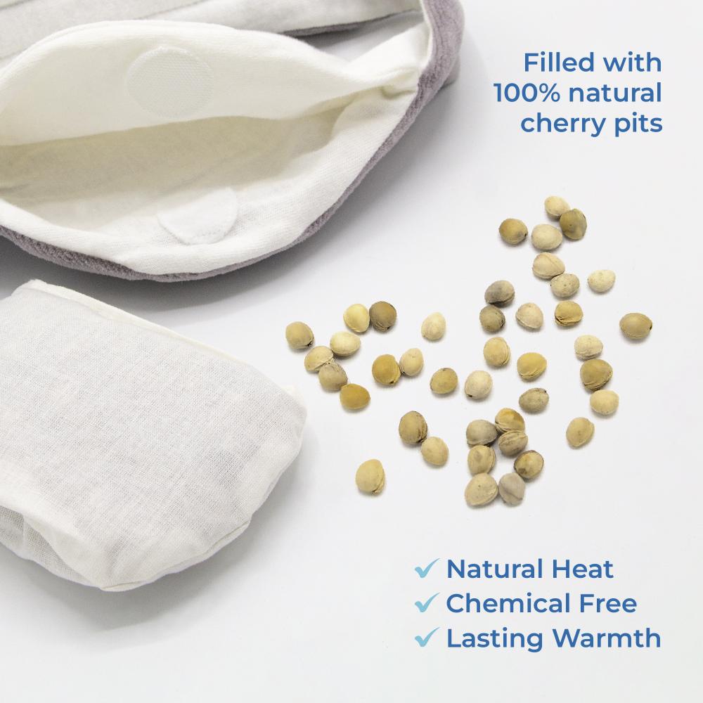 بيبي جيم - حزام لتخفيف مغص الأطفال مع بذور الكرز الطبيعية - رمادي