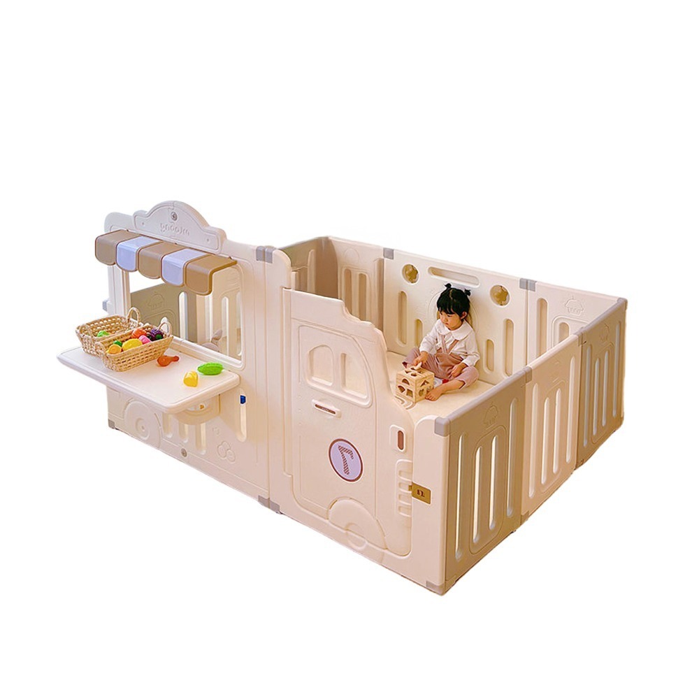 Megastar - Toddler Food Truck Play Yard Playpen - Beige
