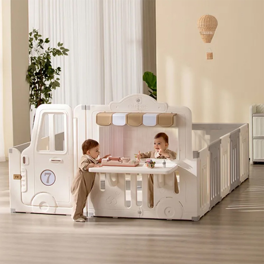 Megastar - Toddler Food Truck Play Yard Playpen - Beige