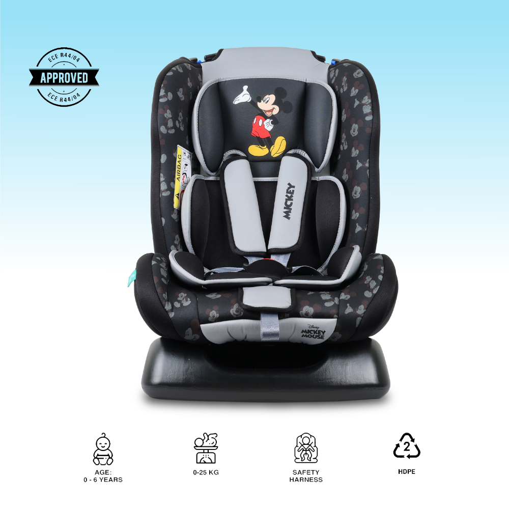 ديزني - مقعد سيارة للأطفال والرضع ٣ في ١ ميكي ماوس - رمادي