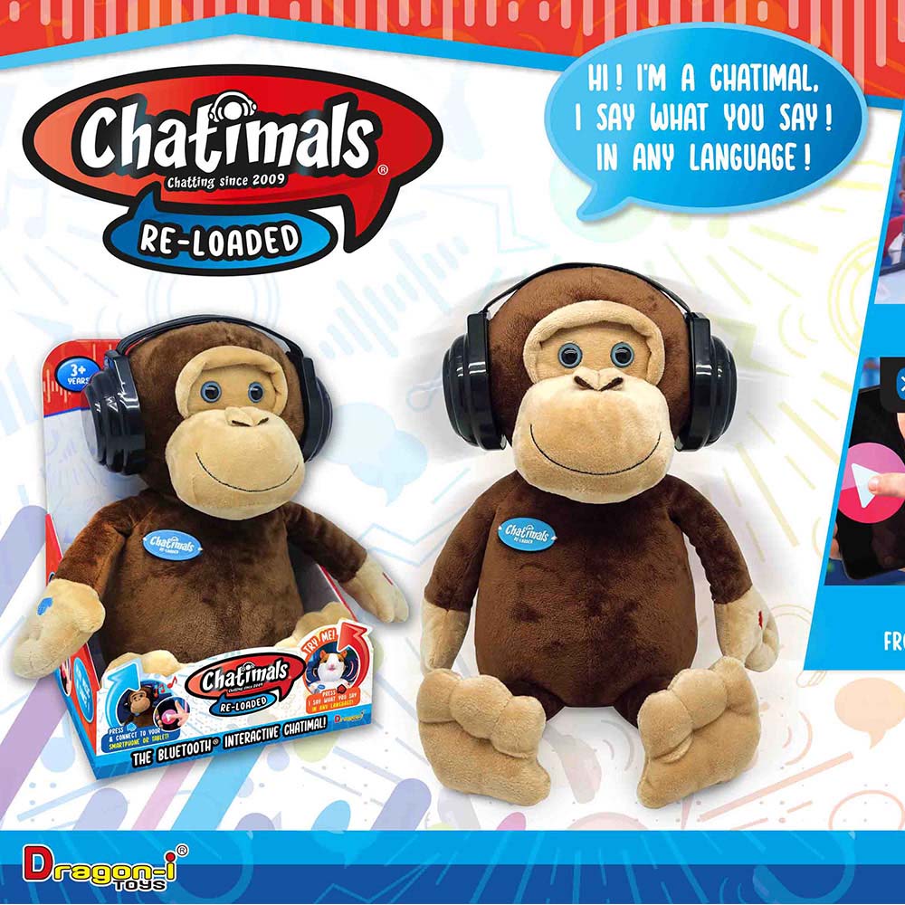 Dragon-i - Chatimals Reloaded Monkey Bluetooth Interactive Soft Toy