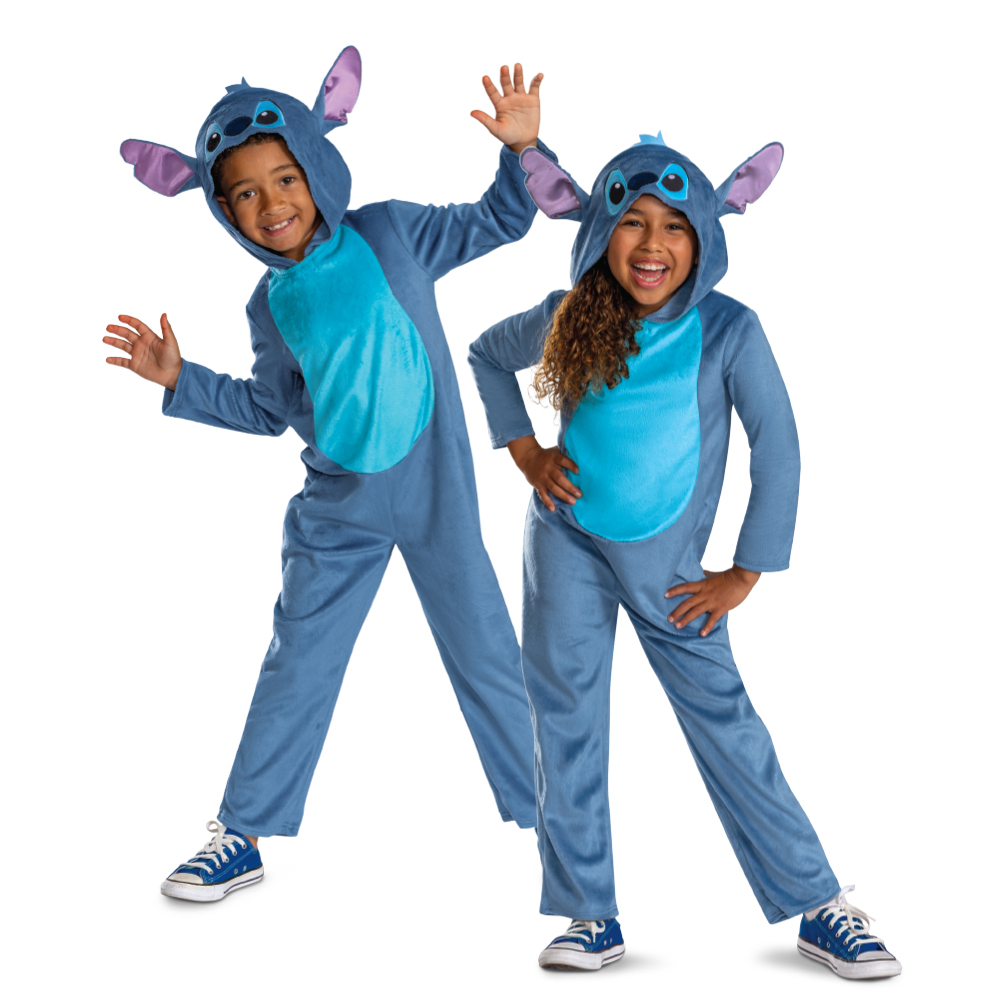 Party Centre - Disney Stitch Deluxe Costume For Kids - Lilo And Stitch Jumpsuit And Character Hood
