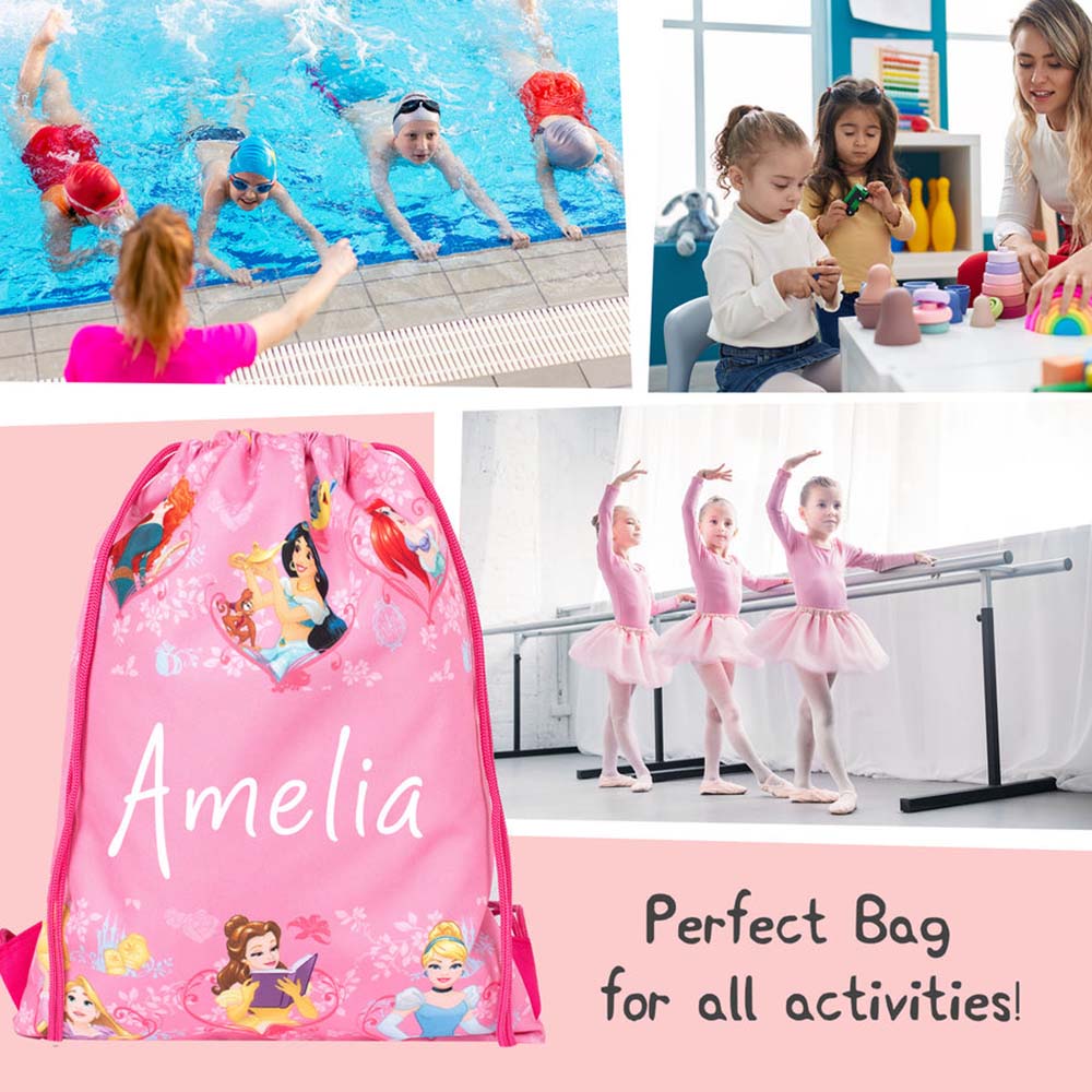 Fringoo - Personalized Drawstring Bag - Disney Princess - 16-Inch/41cm