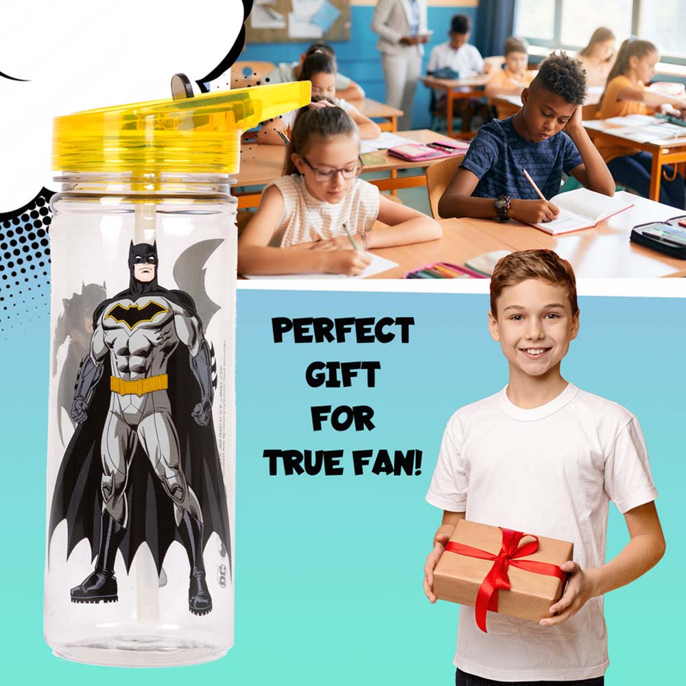 Fringoo - Plastic Bottle With Straw - Batman - 580 ml