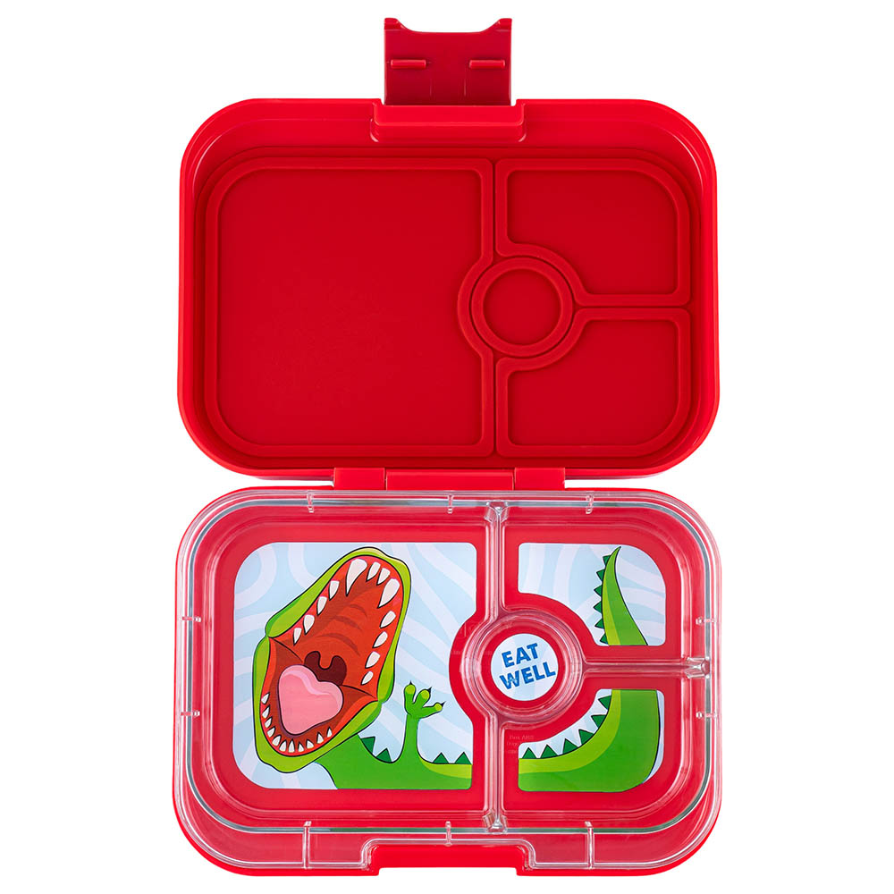 Yumbox - Dinosaur 4 Compartments Lunch Box - Wow Red