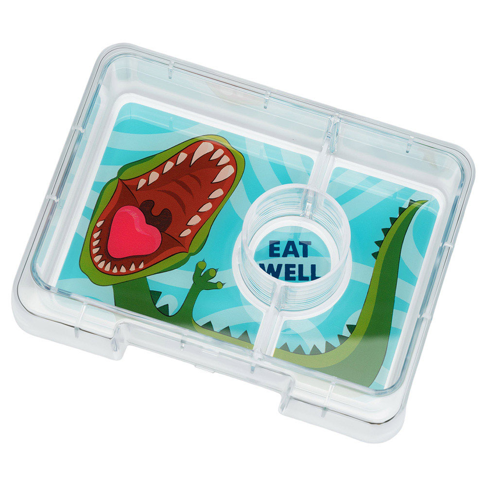 Yumbox - Dinosaur 3 Compartments Snack Box - Jurassic Green