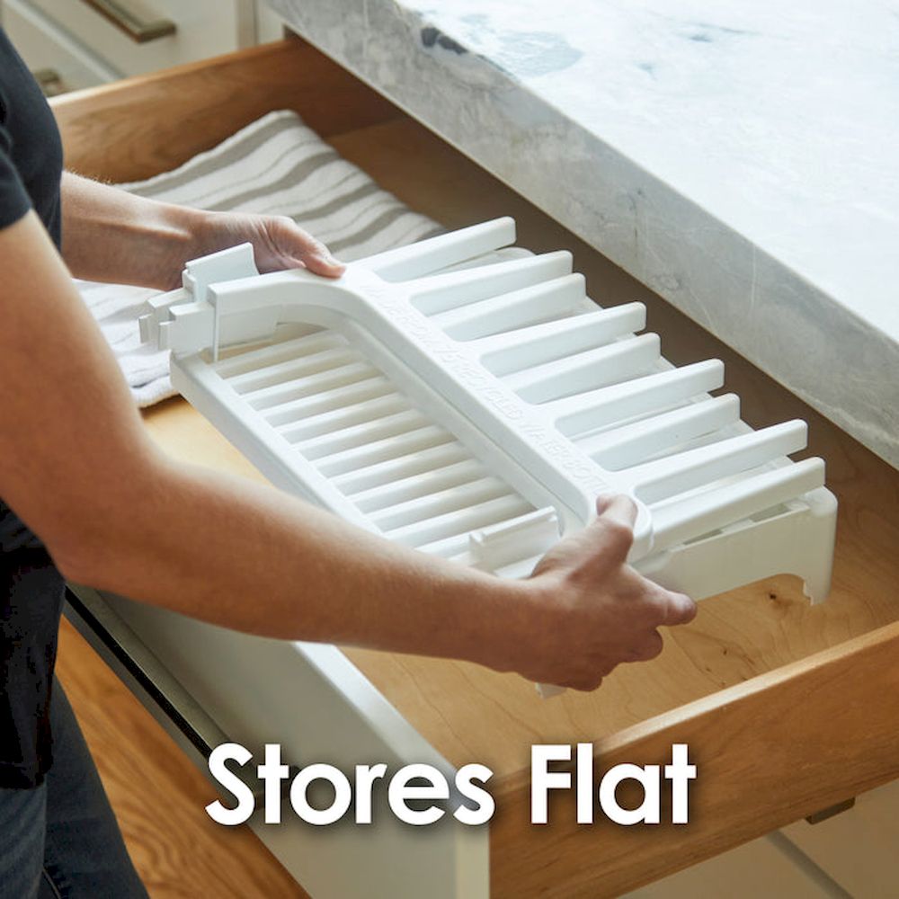 بوب يام - رف تجفيف موفر للمساحة - أبيض