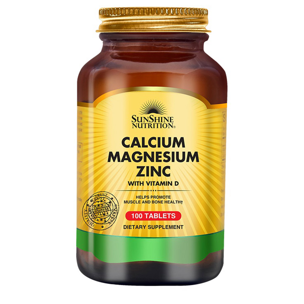صن شاين نوترشن - أقراص الكالسيوم والمغنيسيوم والزنك - 100 قرص