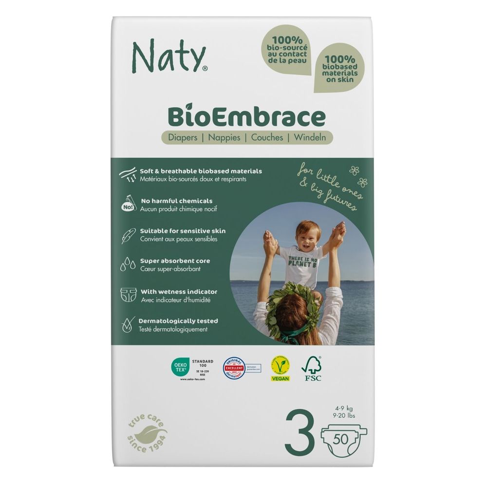 Naty Baby Diapers - Size 3 - 4-9 kg - 50 Pcs