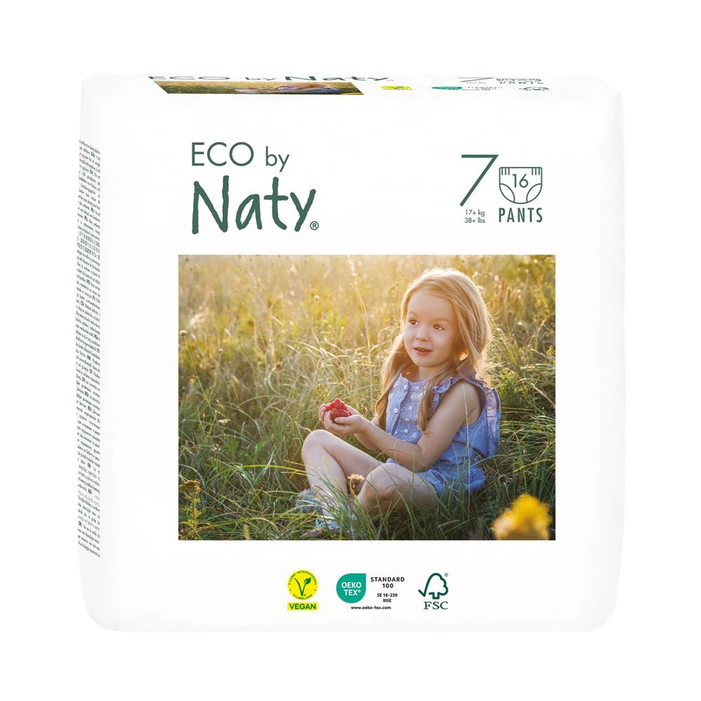 Naty - Eco Pull-On Nappy Pants - Size 7 - 17 Plus Kg - 16 Pcs