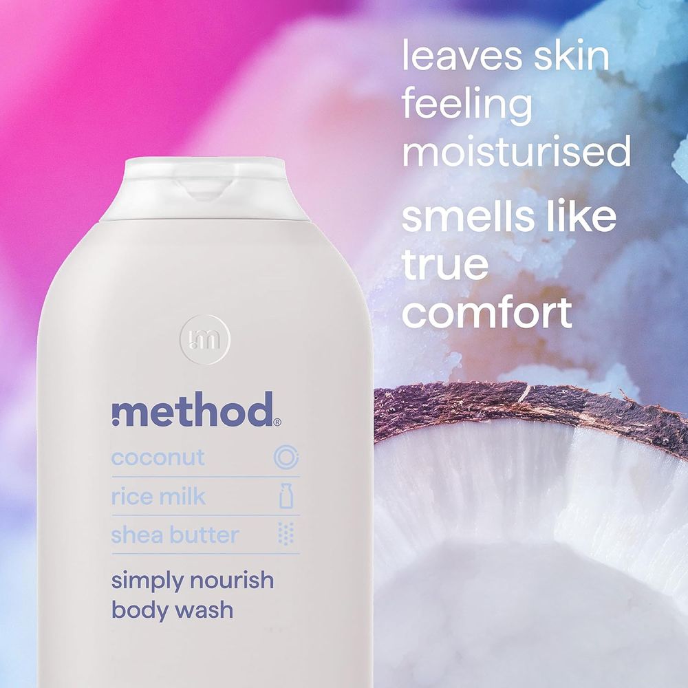 Method - Simply Nourish Body Wash Shower Gel - Coconut/Rice Milk/Shea Butter - 532ml