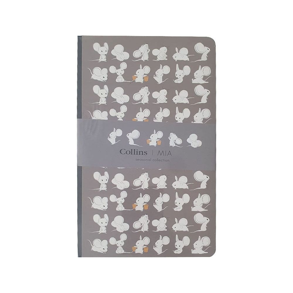 كولينز - دفتر ملاحظات ميا A5 رفيع مسطر - رمادي