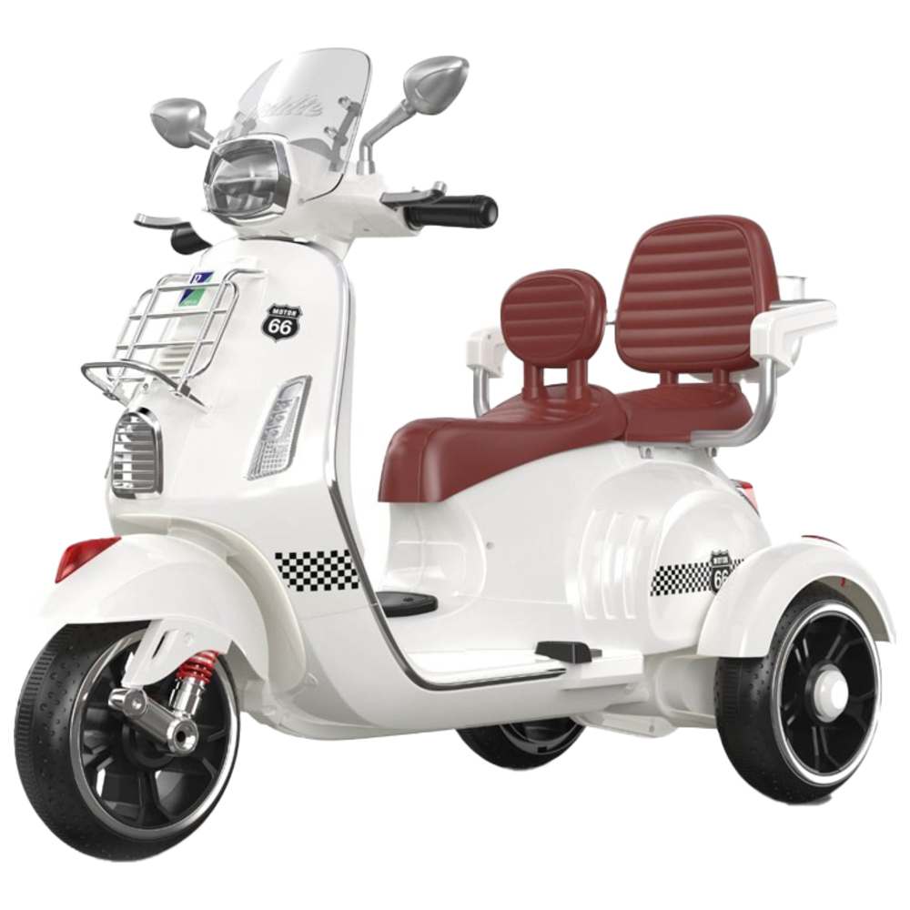 Megastar - Bella Moto Duo Electric RC Ride-On Bike - White - 12 V