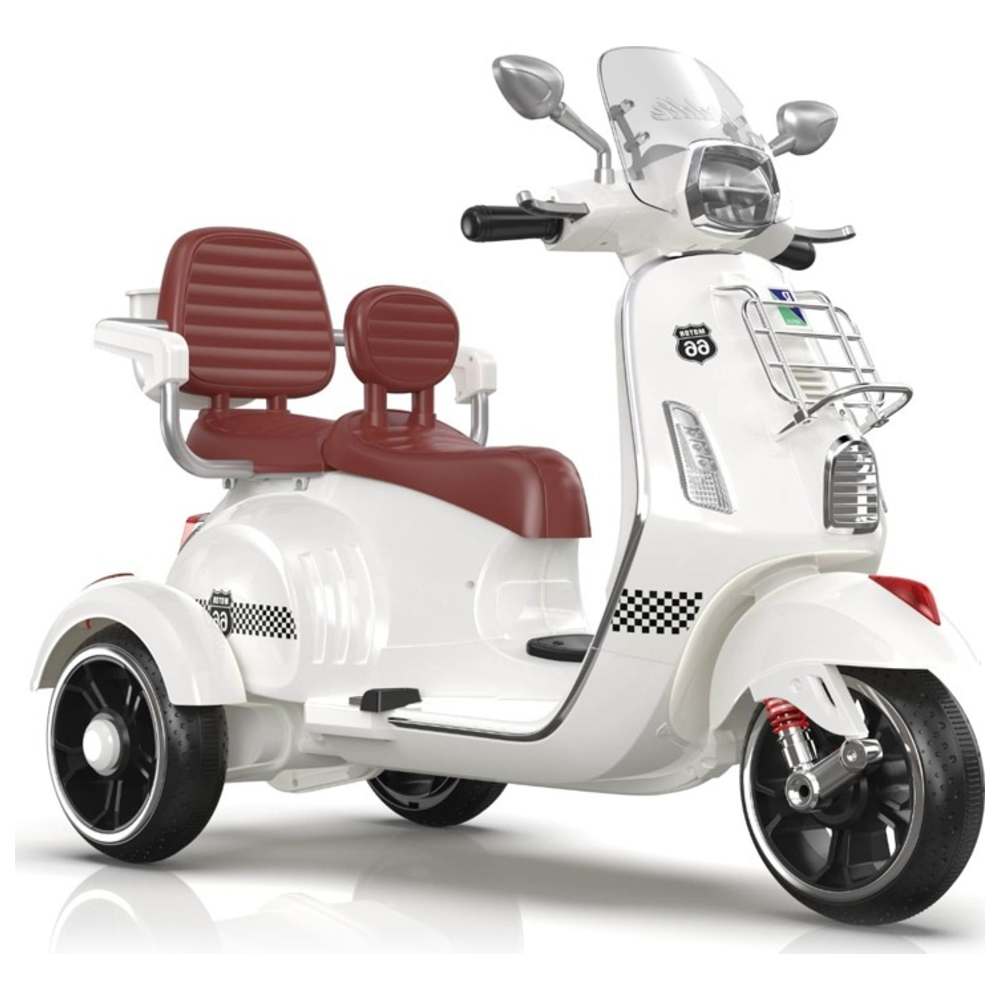 Megastar - Bella Moto Duo Electric RC Ride-On Bike - White - 12 V
