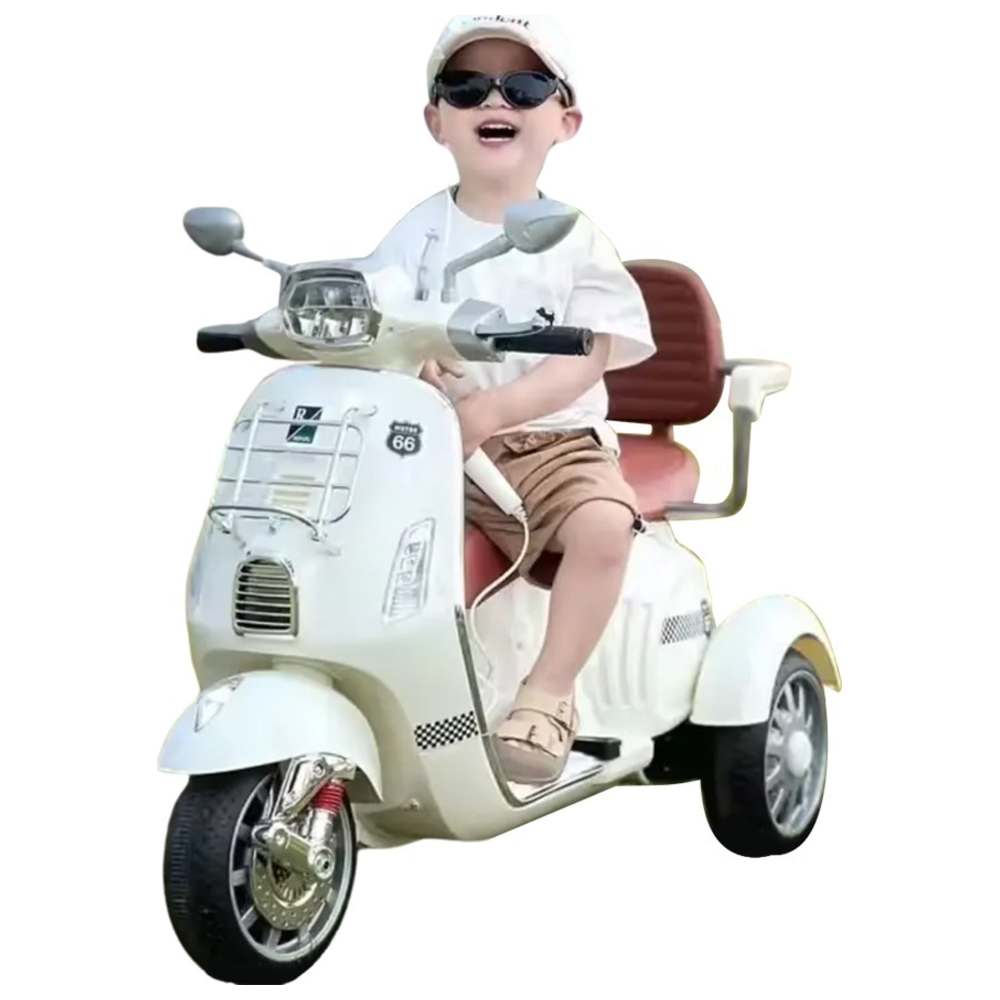 Megastar - Bella Moto Duo Electric RC Ride-On Bike - White - 12 V