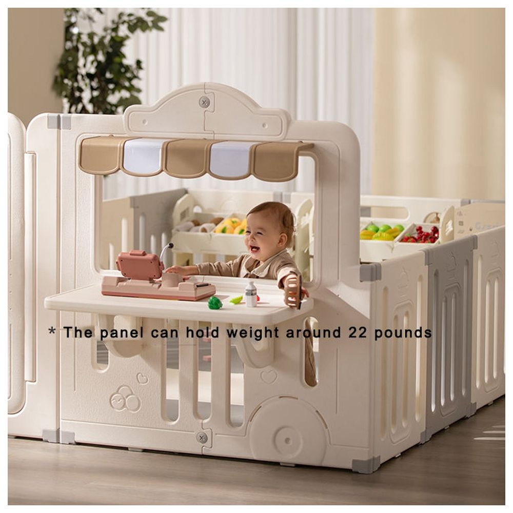 Megastar - Toddler Food Truck Play Yard Playpen - Beige