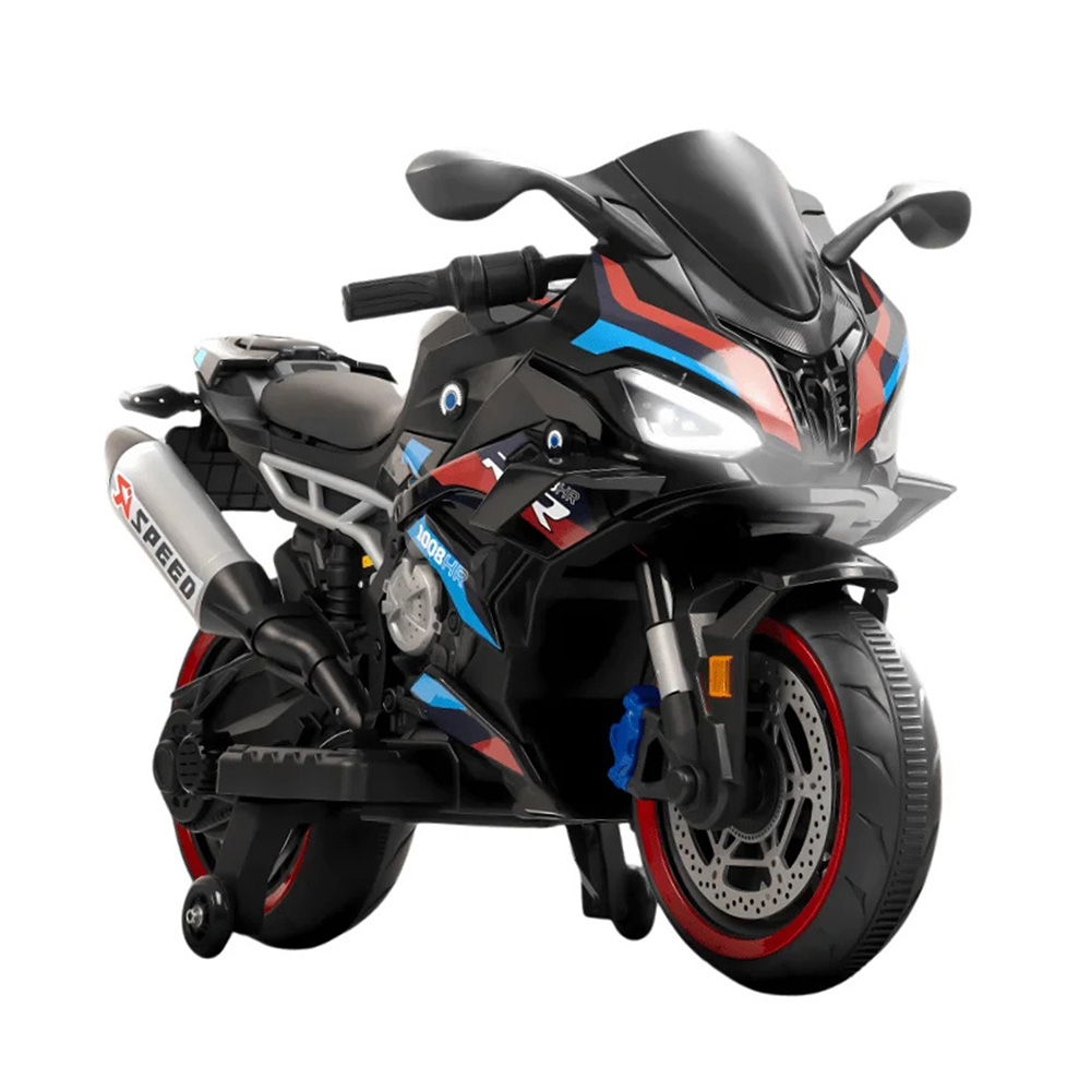 Megastar Kids Dual Motor Electric Ride-On Superbike - 12 V - Black