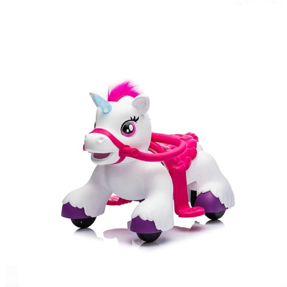 ميجا ستار - لعبة ركوب يونيكورن الصغيرة - 12 فولت - أبيض