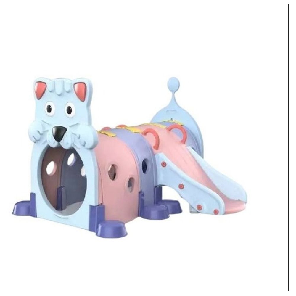 Megastar - Four Section Climb And Crawl Quacky Tunnel Duck With Slide - Blue/Pink