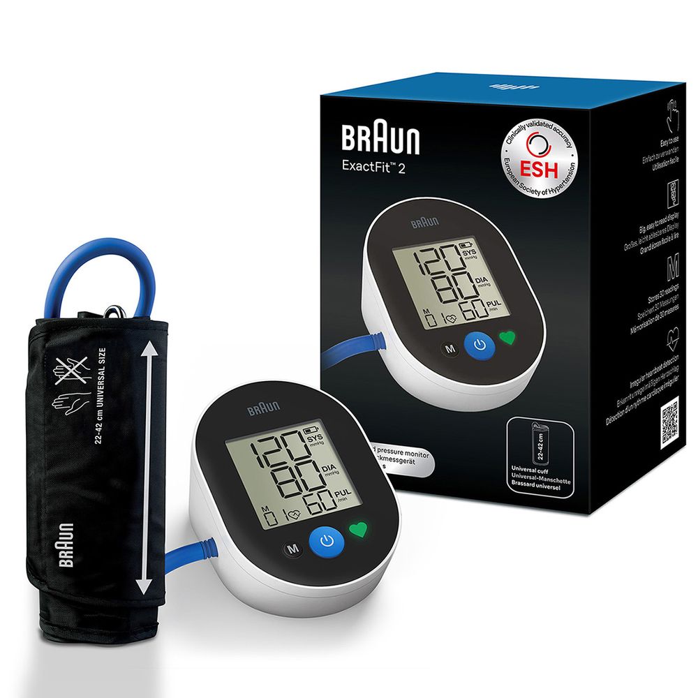 Braun ExactFit 2 Upper Arm Blood Pressure Monitor - Black