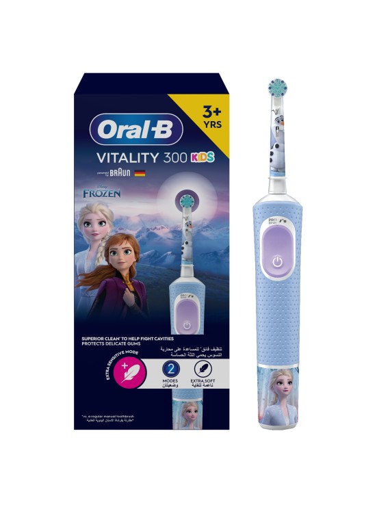 Oral B - Frozen Vitality 300 Kids Rechargeable Toothbrush - White/Blue