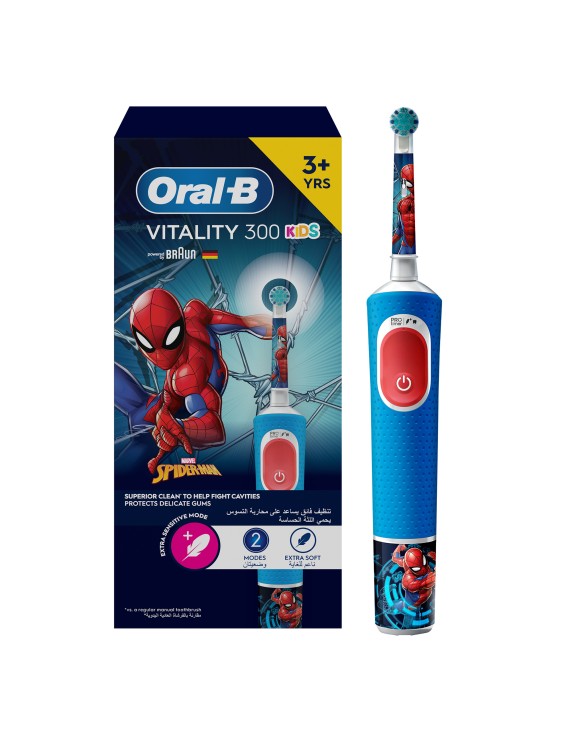 Oral B - Spiderman Vitality 300 Kids Rechargeable Toothbrush - Blue/Red