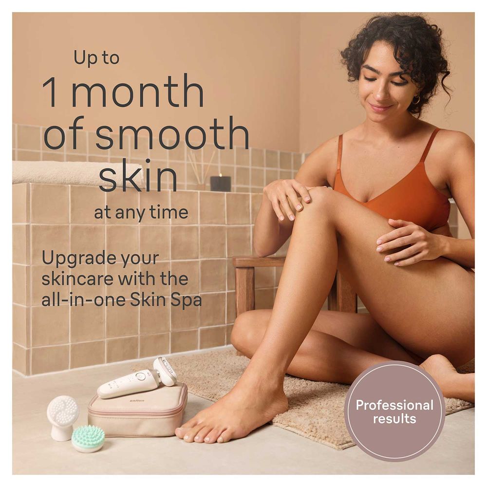 براون - مجموعة إزالة الشعر سيلك-ابيل 9 فليكس سكين سبا الكل في واحد - أبيض