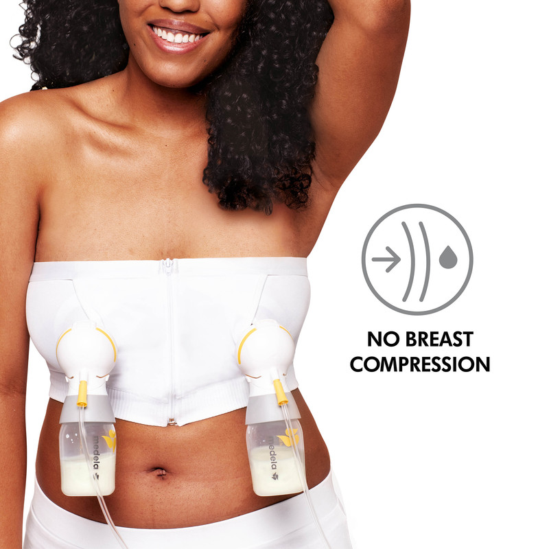 Medela - Easy Expression Hands Free Pumping Bra - White_Large