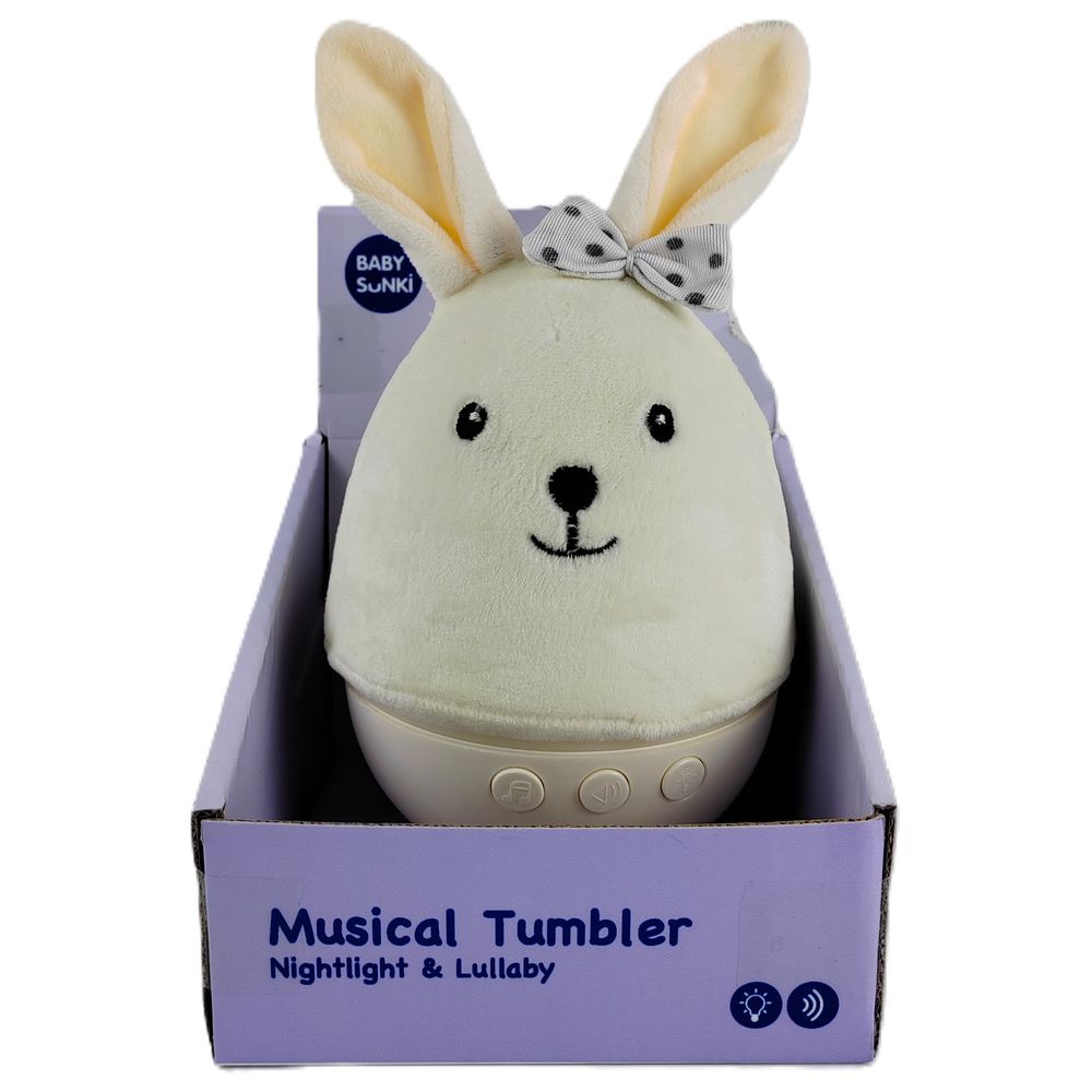 Baby Sunki - Plush Rabbit With Light & Music - White - 15 cm