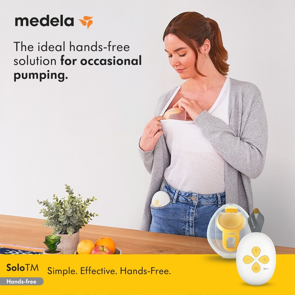 Medela Solo Hands-Free Single Electric Breast Pump - Yellow/White