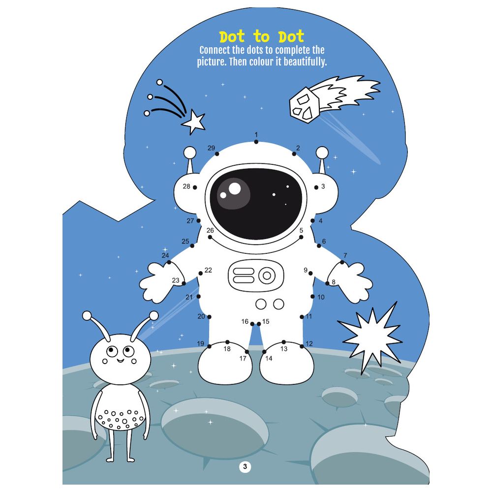 كتاب الأنشطة والتلوين الممتع -ادخل إلى عالم الفضاء-