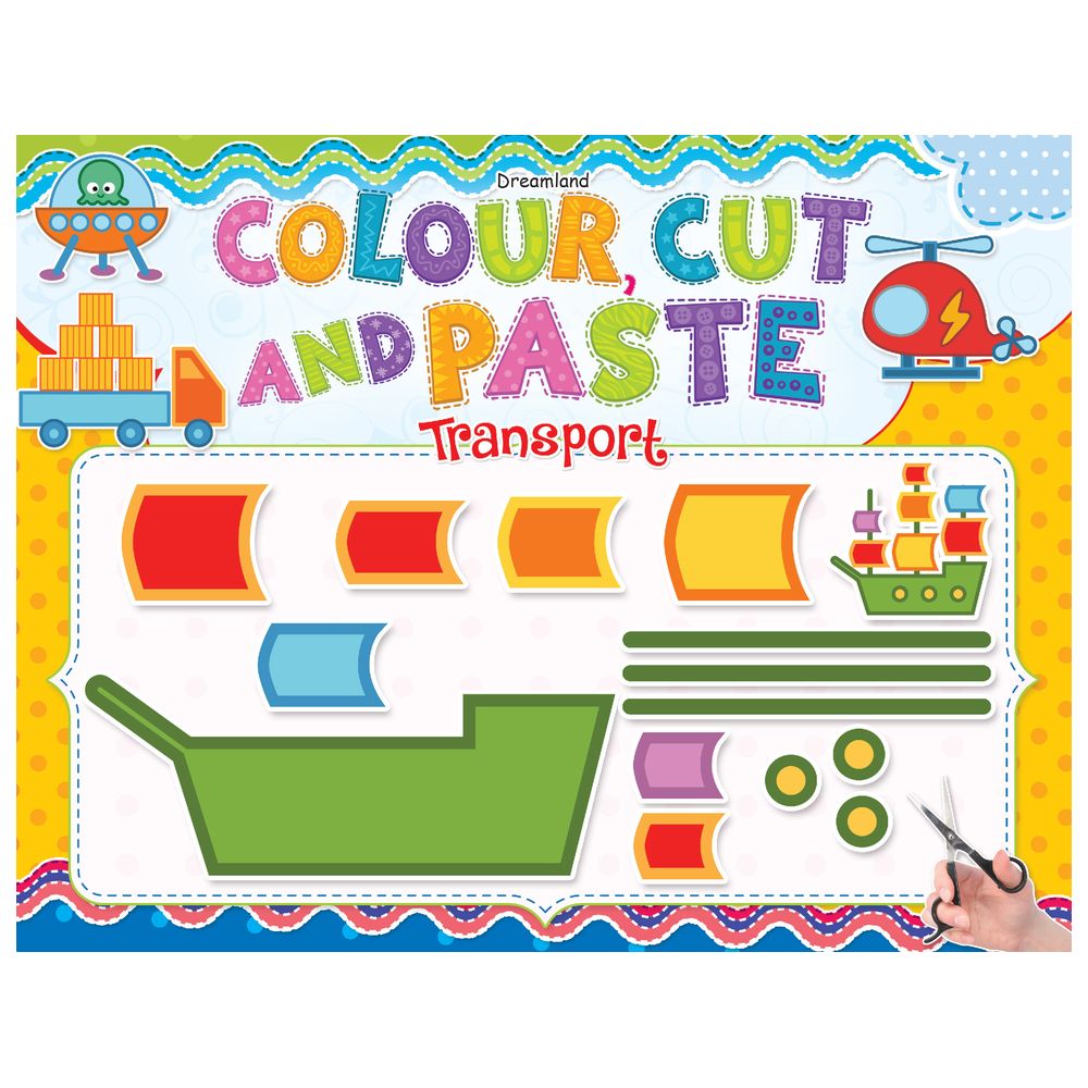Colour, Cut And Paste Activity Book - Transport