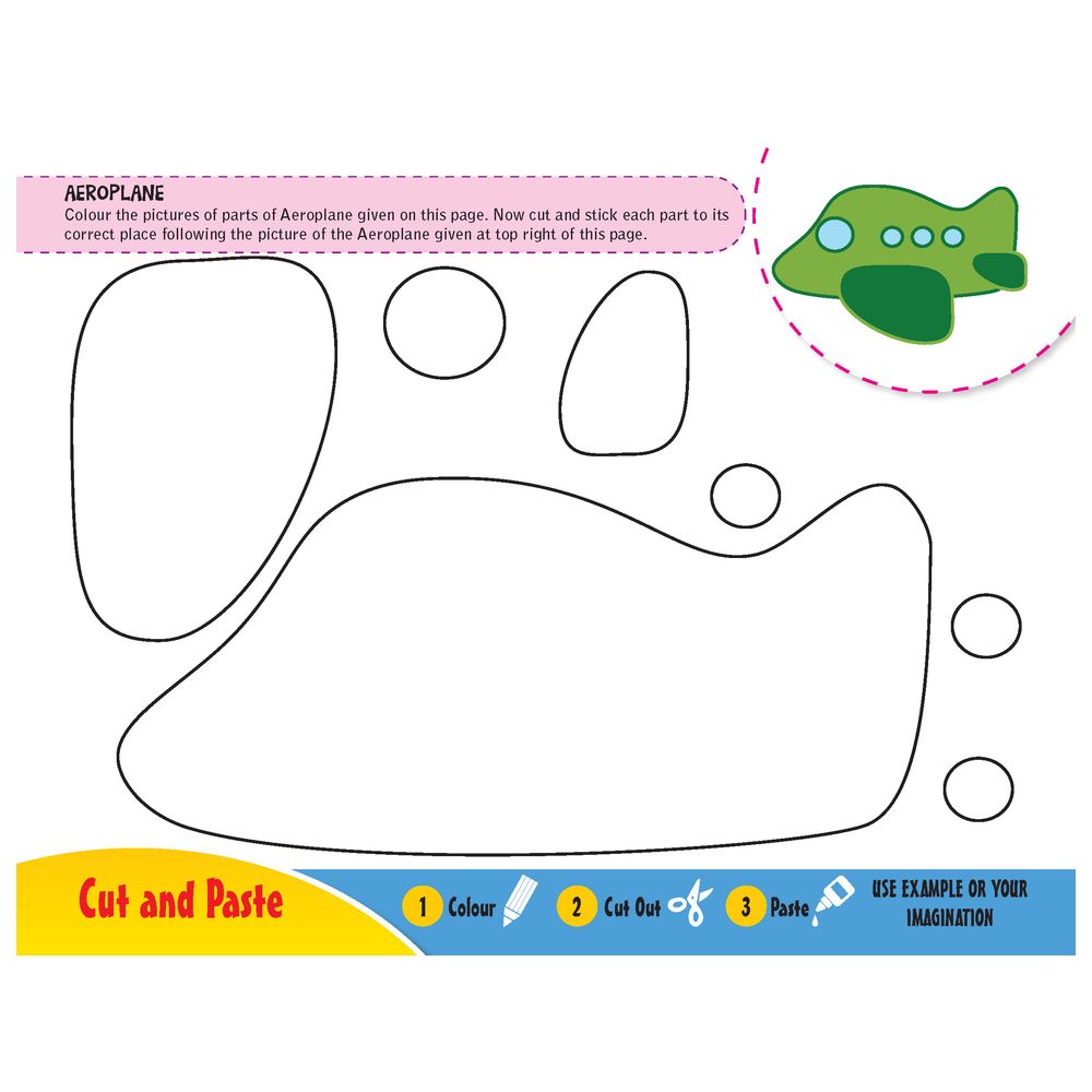 Colour, Cut And Paste Activity Book - Transport