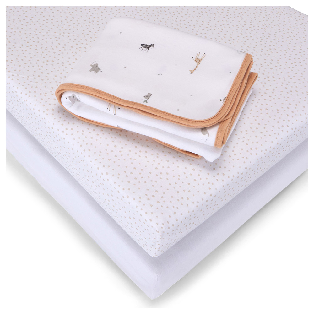 بيبي إيليغانس - طقم أغطية سرير المواليد - سفاري - 4 قطع