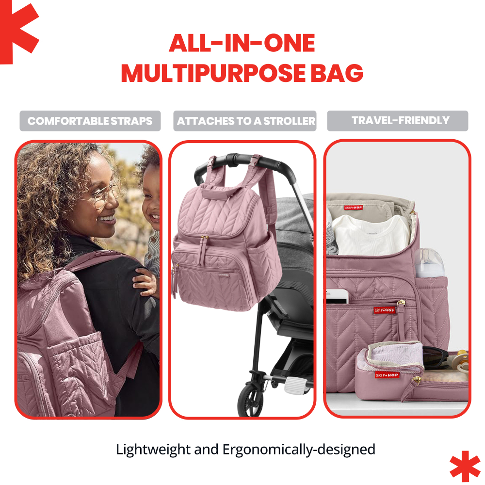 Skip Hop - Forma Diaper Backpack - Mauve Mist
