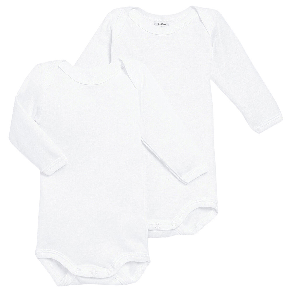 Petit Bateau - 2pc-Set - Baby's Long Sleeves Bodysuits - White