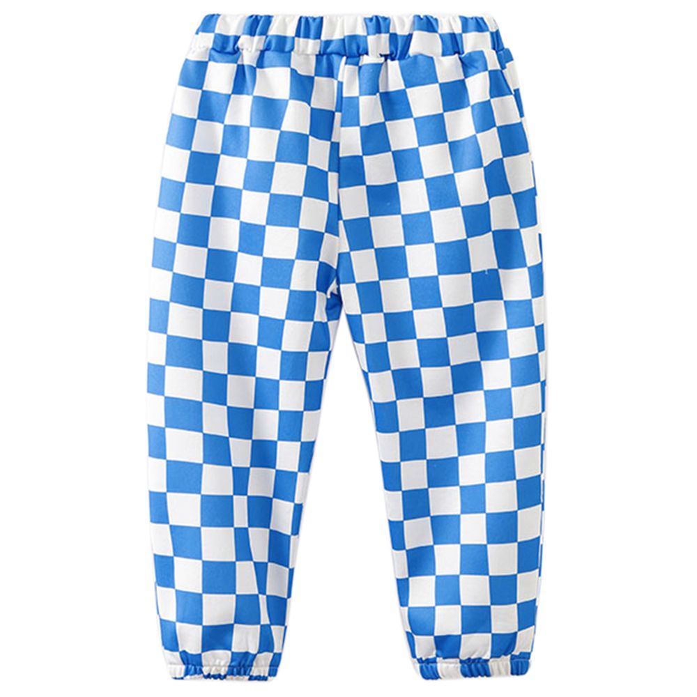 Sugar Rush - Checked Regular Joggers - Blue