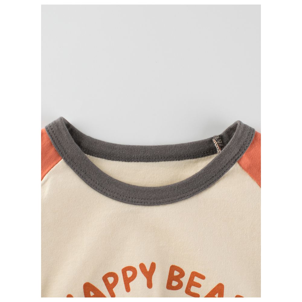 شوغر راش - تي شيرت بياقة دائرية وأكمام طويلة - برتقالي