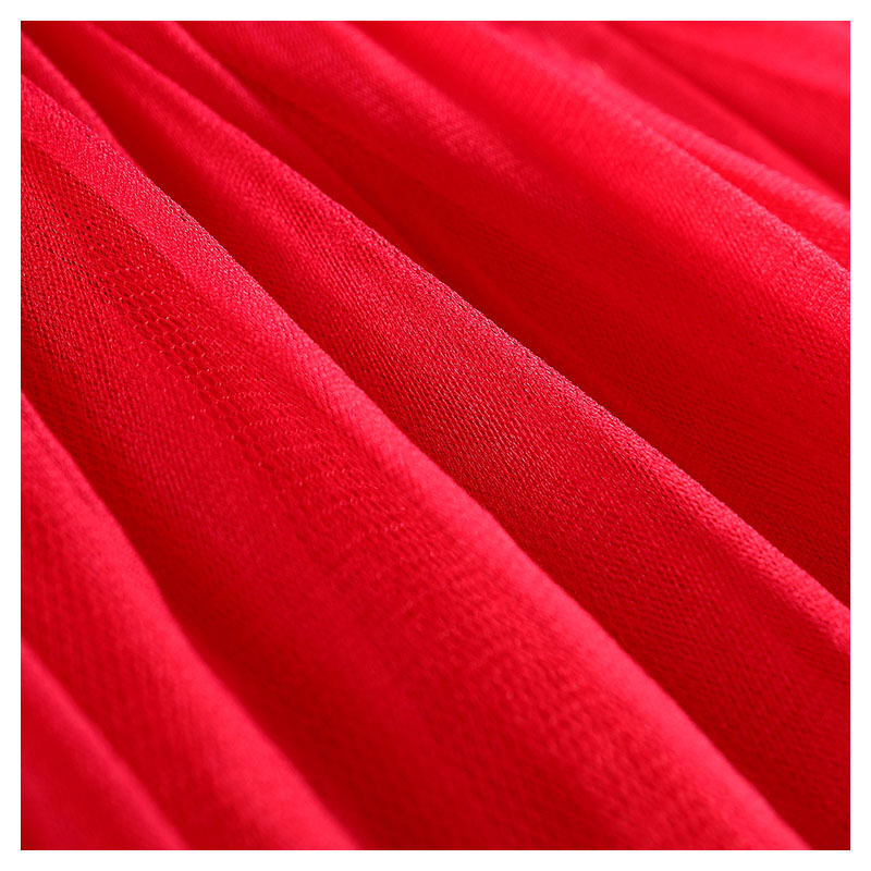 شوغر راش - فستان كلاسيكي بأكمام طويلة - أحمر وأسود