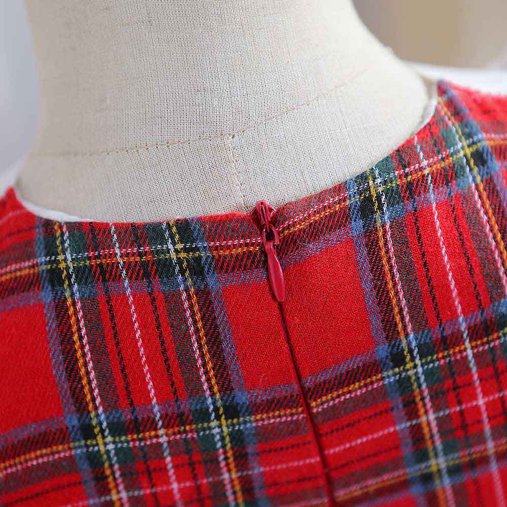 شوغر راش - فستان مربعات - أحمر