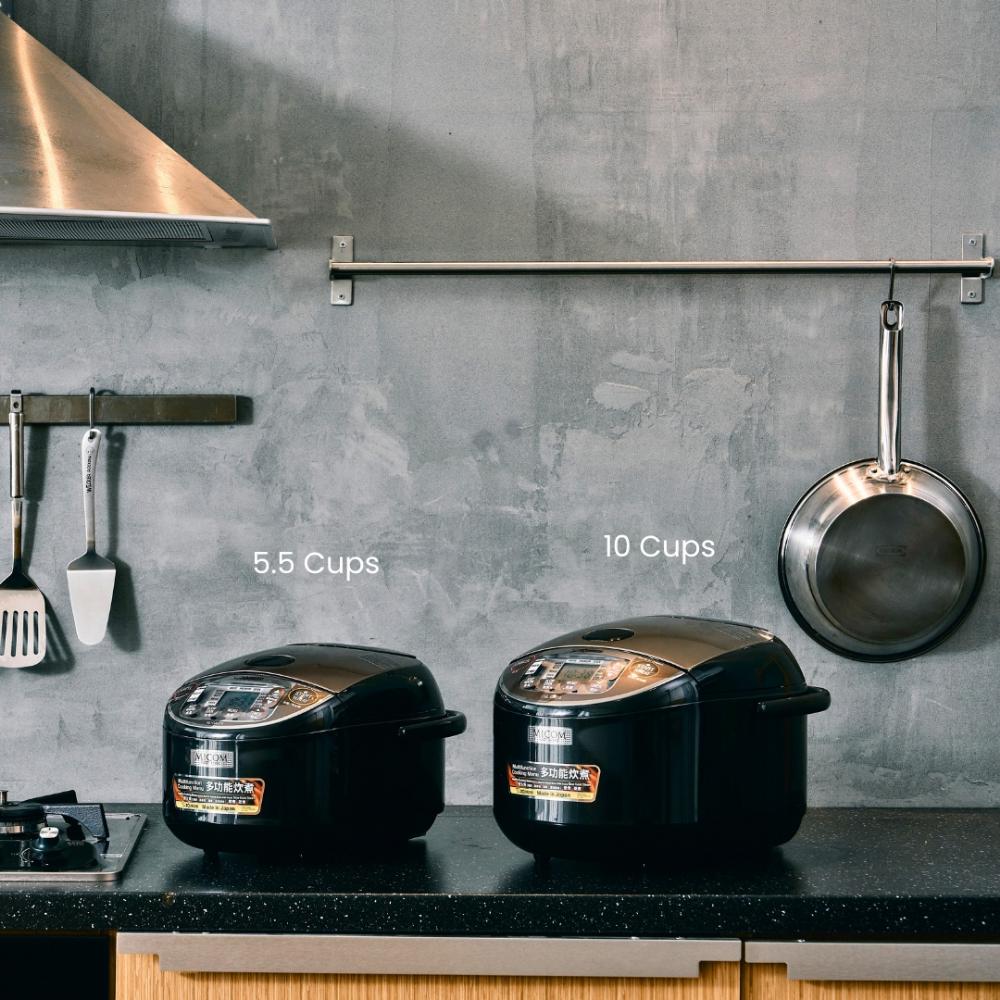 زوجيروشي - جهاز طهي وتسخين الأرز الكهربائي - أسود بلمعة معدنية - 1.8 لتر