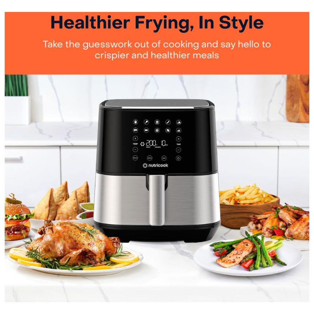 نيوتري كوك مقلاة هوائية2 5 5 لتر 1700 واط أسود فضي