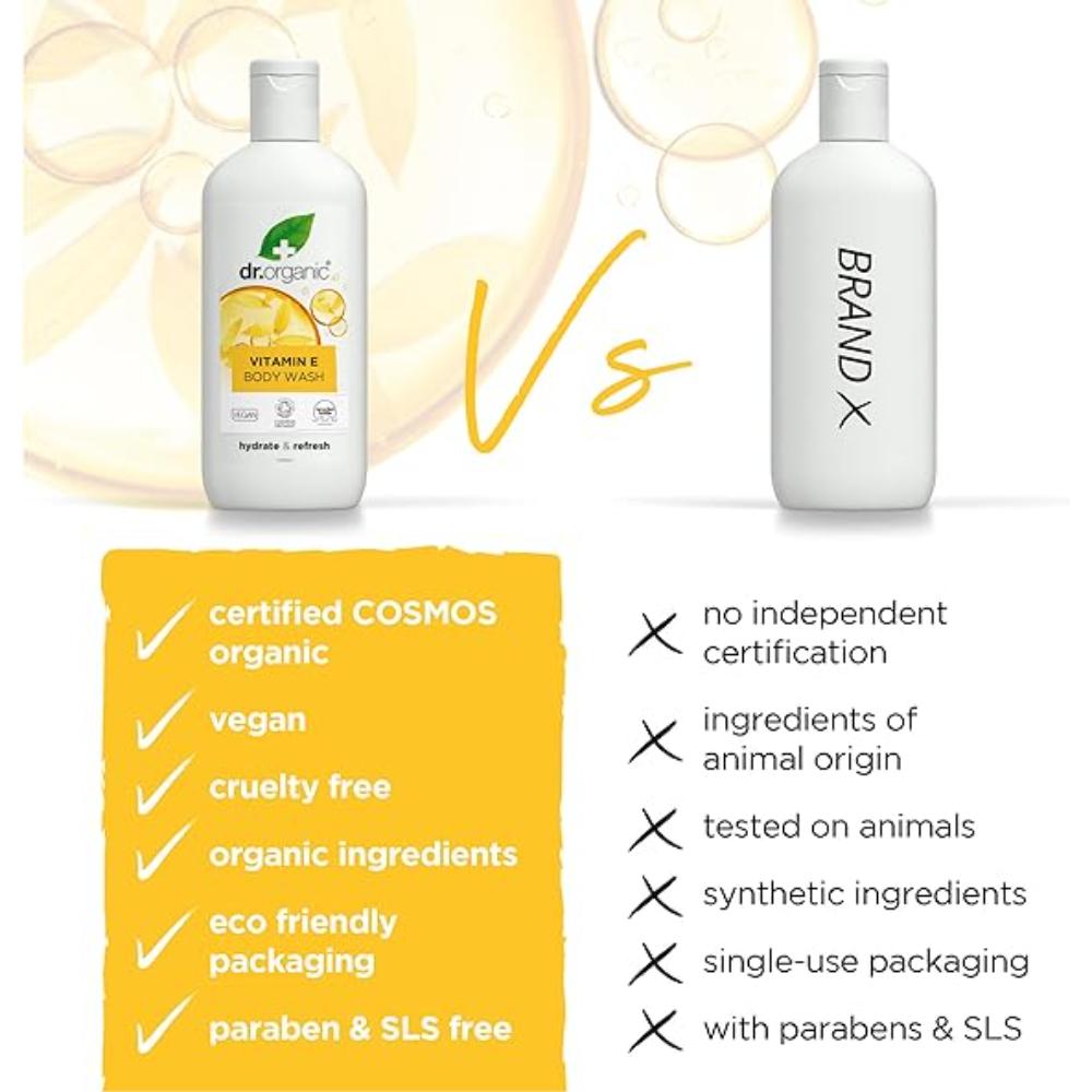 دكتور أورجانيك - غسول الجسم بفيتامين إي - 250 مل 